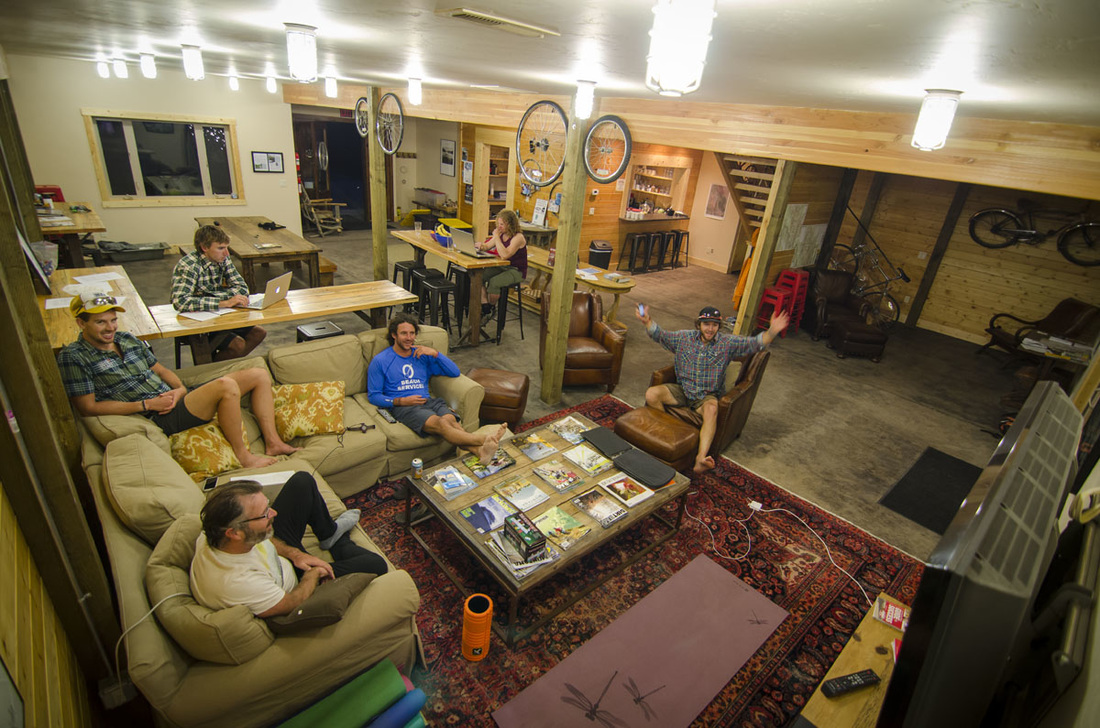 The interior of the Whitefish Bike Retreat is a great place to wind down after a day on the trail.